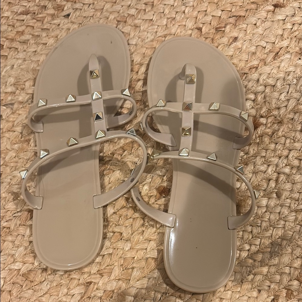 Studded Nude Strappy Women's Sandals